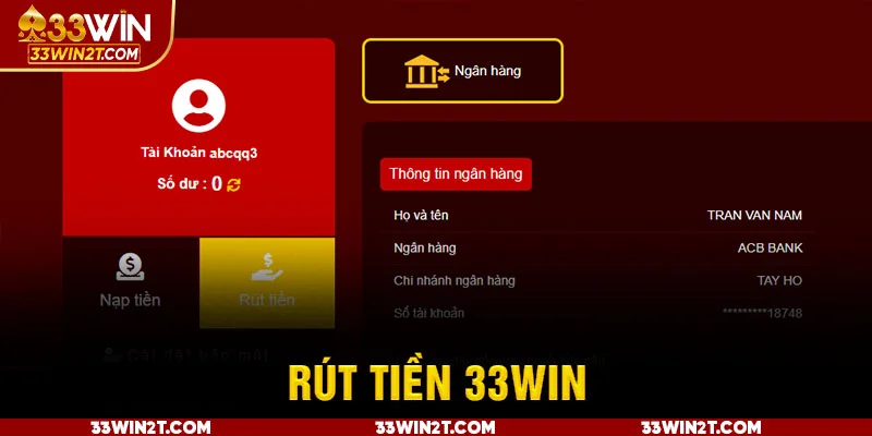 Điều kiện rút tiền 33WIN được nhà cái cung cấp đầy đủ