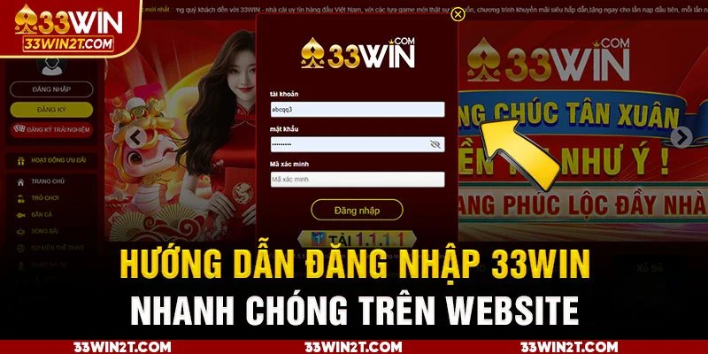 Hướng dẫn đăng nhập 33WIN nhanh chóng trên website